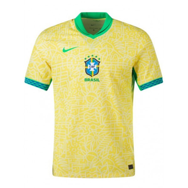 Brazil home jersey men's first uniform football tops sport soccer shirt 2024